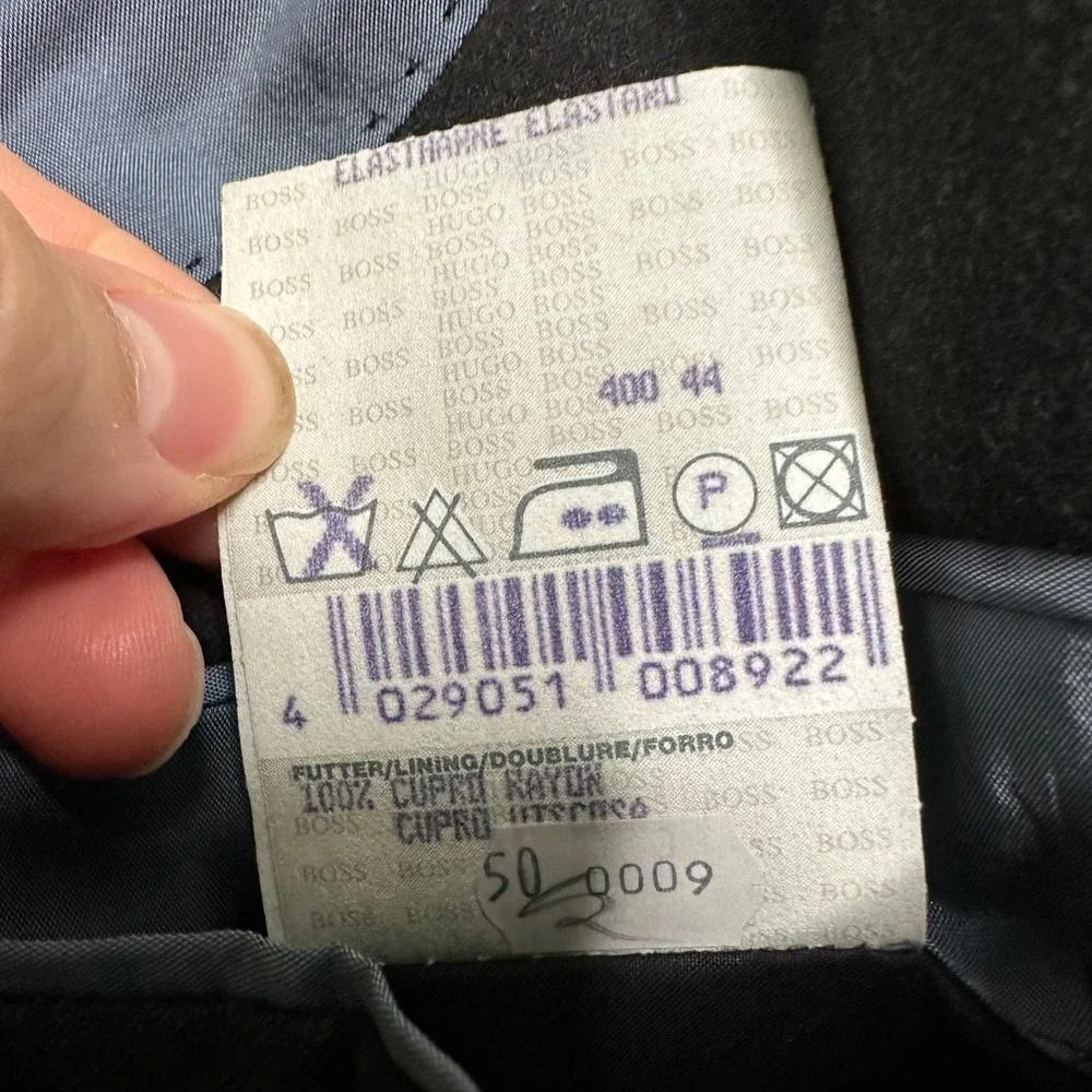 Hugo Boss Flynn Vegas Mens Wool Blend Suit Jacket Size 50 Pants Charcoal Formal